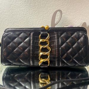 EUC,Rare Auth, BRAHMIN Jo Essex Quilted Handbag/Clutch 25th Anniversary Ed.